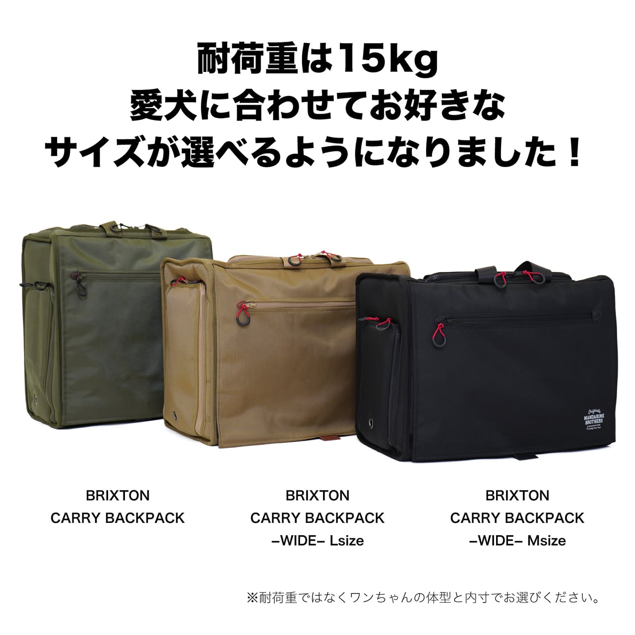 BRIXTON CARRY BACKPACK −WIDE− Mサイズ　ブラック
